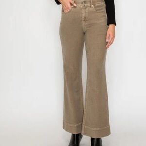 Elegant Tan Flare Women's Jeans